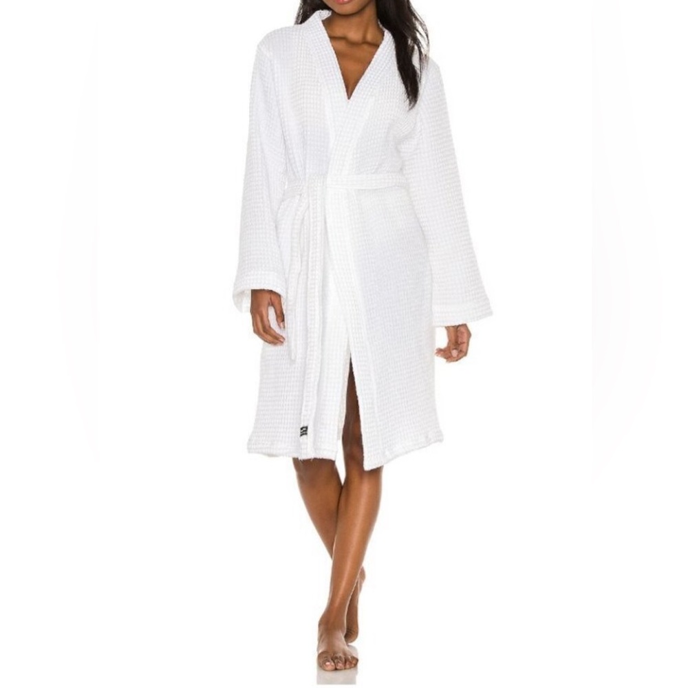 Luxurious White Waffle Knit Robe